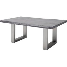 MCA furniture Couchtisch Cartagena, Couchtisch Massivholz mit Baumkante und natürlichen Rissen und Löchern