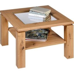 PRO Line Couchtisch, aus Holz, mit Ablageboden, wahlweise mit Holzplatte oder Einlage