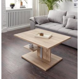PRO Line Couchtisch, aus Holz, höhenverstellbar mit Lift, mit Ablageboden, Bodenplatte