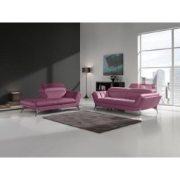 Egoitaliano Polstergarnitur Sueli, (Set), bestehend aus Sofa und Recamiere, Kopfteilverstellung, Bezug Leder