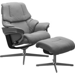 Stressless® Fußhocker Reno, mit Cross Base, Größe S, M & L, Holzakzent Schwarz