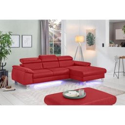 COTTA Polstergarnitur Komaris, (Set), Set: bestehend aus Ecksofa und Hocker, Kopfteilverstellung