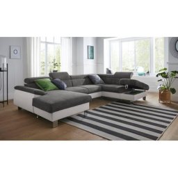 COTTA Polstergarnitur Komaris, (Set), Set: bestehend aus Wohnlandschaft und Hocker, Kopfteilverstellung