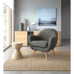 TRENDMANUFAKTUR Sessel Fuelta, mit auffälligem Nahtbild und schönen Füßen aus Holz