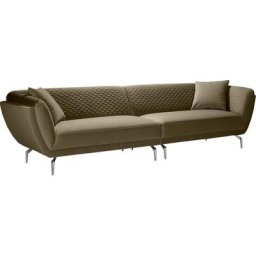 Leonique Big-Sofa Izabella, mit Steppung und extra hohen Füßen, inklusive dekorativen Wendekissen