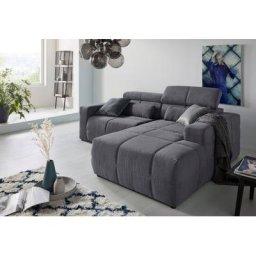 DOMO collection Ecksofa Brandon, Mit Kopfteilverstellung, auch in Leder
