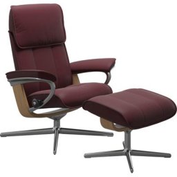 Stressless® Fußhocker Admiral, mit Cross Base, Größe M & L, Holzakzent Eiche