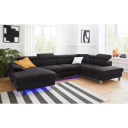 COTTA Wohnlandschaft Komaris, inklusive Kopfteilverstellung, wahlweise mit Bettfunktion und RGB-LED