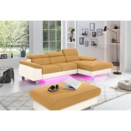 COTTA Polstergarnitur Komaris, (Set), Set: bestehend aus Ecksofa und Hocker, Kopfteilverstellung