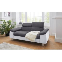 COTTA Polstergarnitur Komaris, (Set), Set: bestehend aus 2-Sitzer und Hocker, Kopfteilverstellung