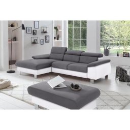 COTTA Polstergarnitur Komaris, (Set), Set: bestehend aus Ecksofa und Hocker, Kopfteilverstellung