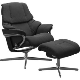Stressless® Fußhocker Reno, mit Cross Base, Größe S, M & L, Holzakzent Schwarz