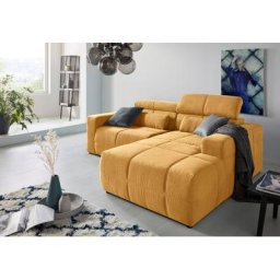 DOMO collection Ecksofa Brandon, Mit Kopfteilverstellung, auch in Leder