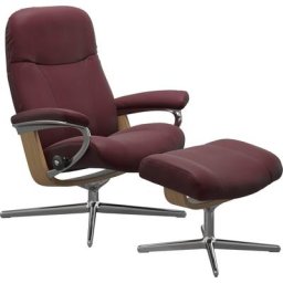 Stressless® Fußhocker Garda, mit Cross Base, Größe M & L, Holzakzent Eiche