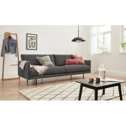 andas 3-Sitzer Addison, mit schwarzen Metallfüßen
