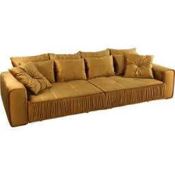Jockenhöfer Gruppe Big-Sofa Medina, mit schwebender Optik und künstlerischer Raffung an der vorderen Kante