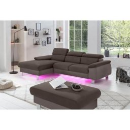 COTTA Polstergarnitur Komaris, (Set), Set: bestehend aus Ecksofa und Hocker, Kopfteilverstellung