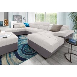 COTTA Polstergarnitur, (Set), Set: bestehend aus Wohnlandschaft und Hocker, wahlweise Bettfunktion