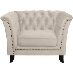 Leonique Sessel Lynelle, Chesterfield Design mit typischer Knopfheftung und Nietenbesatz