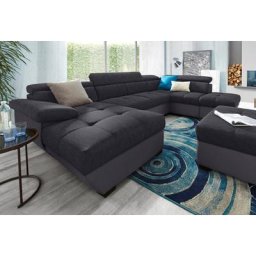 COTTA Polstergarnitur, (Set), Set: bestehend aus Wohnlandschaft und Hocker, wahlweise Bettfunktion