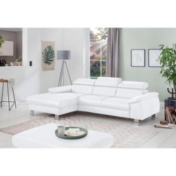 COTTA Polstergarnitur Komaris, (Set), Set: bestehend aus Ecksofa und Hocker, Kopfteilverstellung