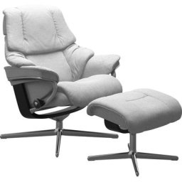 Stressless® Fußhocker Reno, mit Cross Base, Größe S, M & L, Holzakzent Schwarz