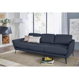 W.SCHILLIG Big-Sofa softy, mit dekorativer Heftung im Sitz, Füße schwarz pulverbeschichtet