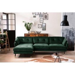 Trendfabrik Ecksofa, mit Fuß in Holz-Metallkombination, Recamiere rechts oder links