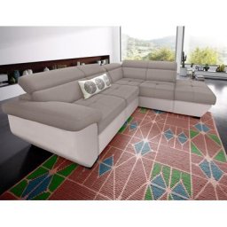 COTTA Polstergarnitur, (Set), Set: bestehend aus Ecksofa und Hocker, inklusive Kopfteilverstellung