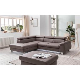 COTTA Polstergarnitur Komaris, (Set), Set: bestehend aus Ecksofa und Hocker, Kopfteilverstellung