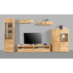 Woltra Wohnwand Falco, (Set, 4-St., 5), Fronten aus Massivholz