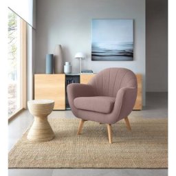 TRENDMANUFAKTUR Sessel Fuelta, mit auffälligem Nahtbild und schönen Füßen aus Holz