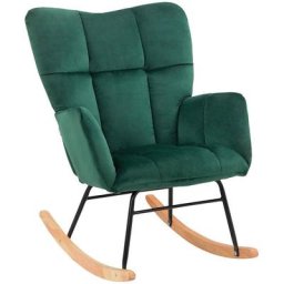 INOSIGN Schaukelsessel Anika (1-St), Sitz und Rücken gepolstert, Beine aus Metall und Holz, Sitzhöhe 48 cm