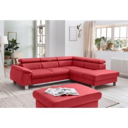 COTTA Polstergarnitur Komaris, (Set), Set: bestehend aus Ecksofa und Hocker, Kopfteilverstellung