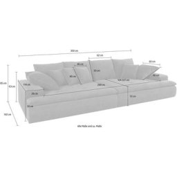 Mr. Couch Big-Sofa, wahlweise mit Kaltschaum (140kg Belastung/Sitz) und AquaClean-Stoff