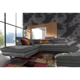 COTTA Polstergarnitur, (Set), Set: Ecksofa, Hocker, Kopfteilverstellung, wahlweise mit Bettfunktion