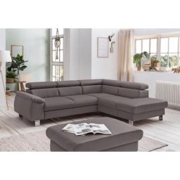 COTTA Polstergarnitur Komaris, (Set), Set: bestehend aus Ecksofa und Hocker, Kopfteilverstellung