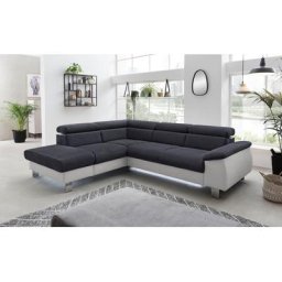 COTTA Polstergarnitur Komaris, (Set), Set: bestehend aus Ecksofa und Hocker, Kopfteilverstellung