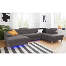 COTTA Polstergarnitur Komaris, (Set), Set: bestehend aus Wohnlandschaft und Hocker, Kopfteilverstellung