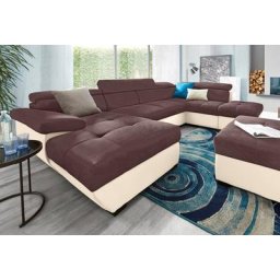 COTTA Polstergarnitur, (Set), Set: bestehend aus Wohnlandschaft und Hocker, wahlweise Bettfunktion