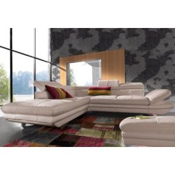 COTTA Polstergarnitur, (Set), Set: Ecksofa, Hocker, Kopfteilverstellung, wahlweise mit Bettfunktion