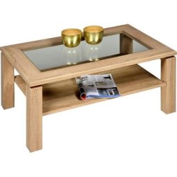 PRO Line Couchtisch, aus Holz, mit Ablageboden, wahlweise mit Holzplatte oder Einlage