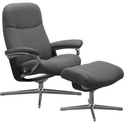 Stressless® Fußhocker Garda, mit Cross Base, Größe M & L, Holzakzent Schwarz