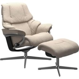 Stressless® Fußhocker Reno, mit Cross Base, Größe S, M & L, Holzakzent Schwarz