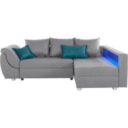 INOSIGN Ecksofa Zoja, wahlweise mit RGB-/LED-Beleuchtung im Regal, incl. 2 Zierkissen