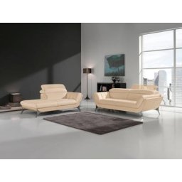 Egoitaliano Polstergarnitur Sueli, (Set), bestehend aus Sofa und Recamiere, Kopfteilverstellung, Bezug Leder