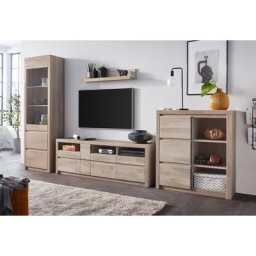 Woltra Wohnwand Silkeborg, (Set, 4-St), teilmassives Holz