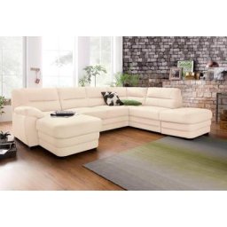 COTTA Polstergarnitur, (Set), Set: bestehend aus Wohnlandschaft und Hocker, wahlweise Bettfunktion