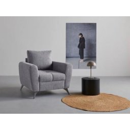 andas Sessel Lörby, auch mit Aqua clean-Bezug, feine Steppung im Sitzbereich, lose Kissen