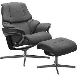 Stressless® Fußhocker Reno, mit Cross Base, Größe S, M & L, Holzakzent Schwarz
